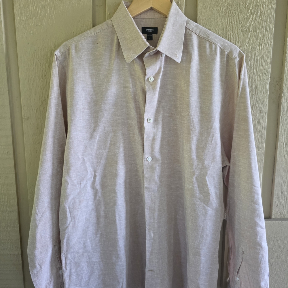 Banana Republic Men's Linen Dress Shirt - Creme